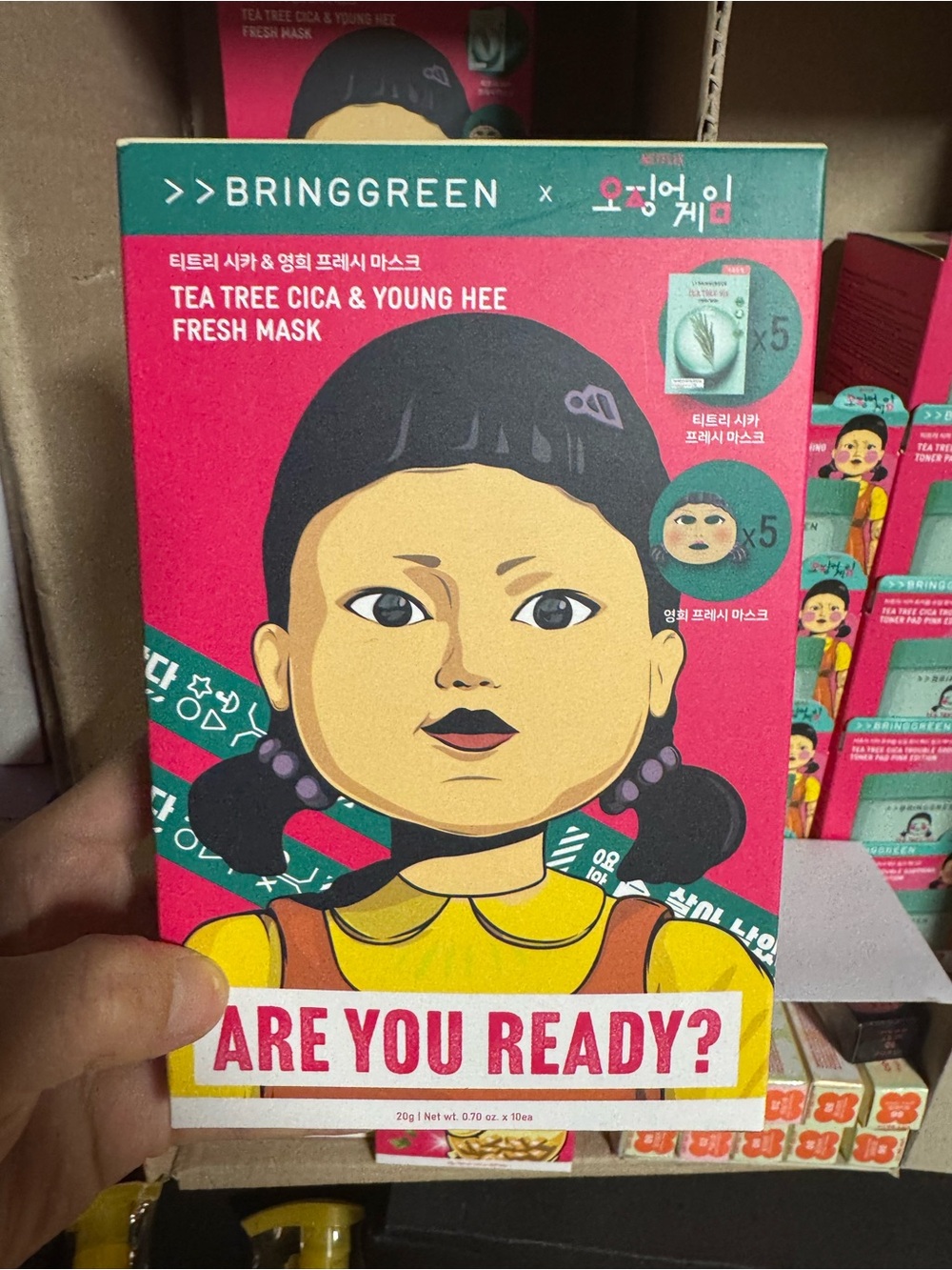 BRINGGREEN Tea Tree Cica & Young Hee Fresh Mask - Pink & Yellow Packaging